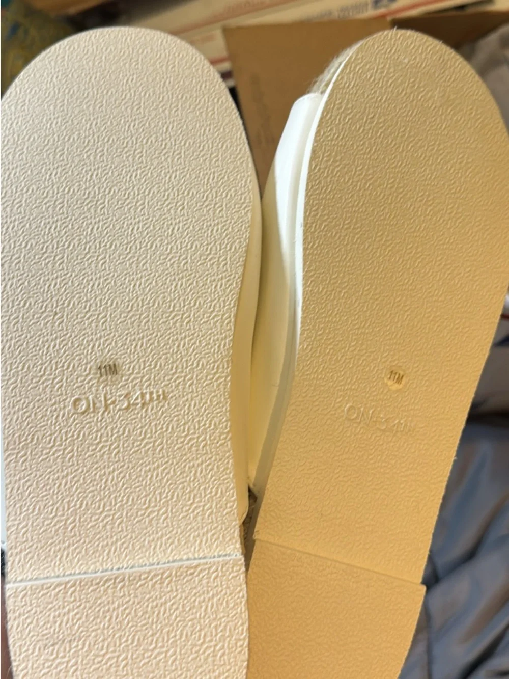 White Slide Sandals with Buckle Straps